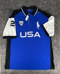 Polo Ralph Lauren Team USA Cookie Patch Shield Badge Horseman Shirt 2XLT NWT - Picture 1 of 9