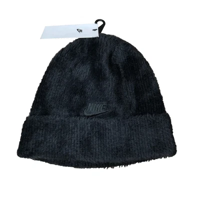 Nike Peak Plush Cuff Futura Beanie BLACK FUR FJ8688-010 SUPER SOFT AND WARM NEW - Image 1 of 4