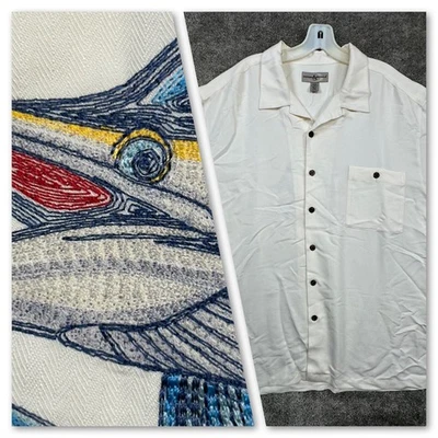 Hook & Tackle Limited Edition Marlin Embroidered Rayon Polyester Shirt Men's XL - Image 1 of 4