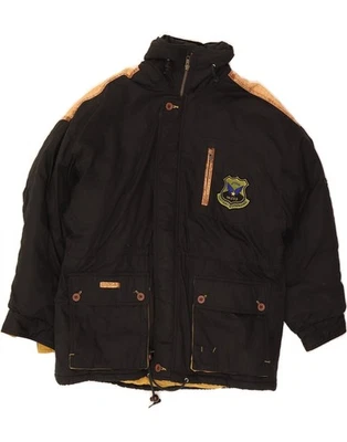 VINTAGE Mens Padded Jacket UK 38 Medium Black Colourblock Cotton DW16 - Image 1 of 3