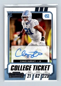 2021 Panini Contenders Draft Picks College Ticket Auto Chazz Surratt #205 RC - Imagen 1 de 2