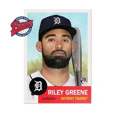 Topps MLB Living Set Card #637 - Riley Greene RC Tigers In Hand