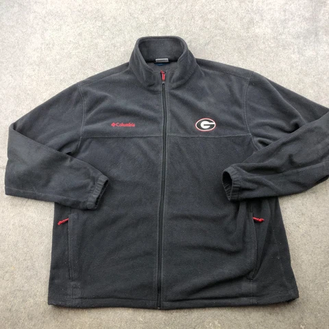 Georgia Bulldogs Jacket Men 2XL Black Fleece Embroidered Logo Full Zip Columbia* Cover