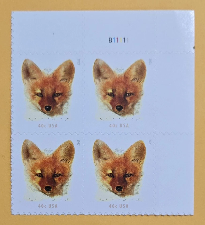 U.S.A. Red Fox Stamps. 40cents. Block Of 4v. 2023 - Image 1 of 1