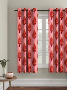 2 Piece Printed Polyester Window curtains 5 feet Home Decor - Picture 1 of 4