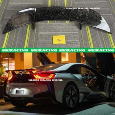 Fit For BMW i8 2014-2019 Forged Carbon Fiber Rear Trunk Spoiler Lip Wing Kits - Image 1 of 4
