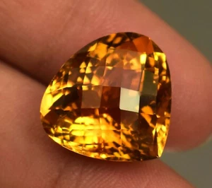 15,05 ct natürlicher orangegelber Citrin zertifiziert Herzschliff loser Edelstein Brasilien - Bild 1 von 5