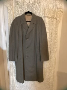 Vintage Burton Tailored Grey Wool Shower Proof Long Coat Size M Made In England - Picture 1 of 13