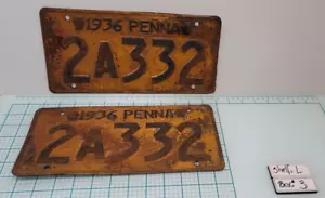 1936 Matched Pennsylvania License Plates - Picture 1 of 14