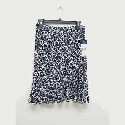 Falda Acampanada CHAPS Negra Blanca Talla Pequeña ¡Nueva con etiquetas! Foto 1 de 4