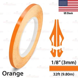1/8" Vinyl Pinstriping Pin Stripe Car Body Styling Tape Decal Sticker 3mm ORANGE - Picture 1 of 12