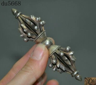 Тибетский буддизм храм тибетский серебряный экзорцизм амулет статуя Ваджры Дордже Пхурпы - Изображение 1 из 4