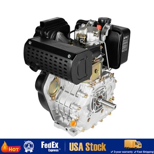 10HP 4 Stroke Diesel Engine Heavy Duty Single Cylinde 25mmShaft 418CC Air-Cooled - Picture 1 of 23