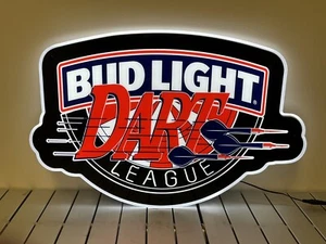 Bud Light Beer Darts  Led Bar Sign Budweiser Man Cave Tiki Bar - Picture 1 of 6