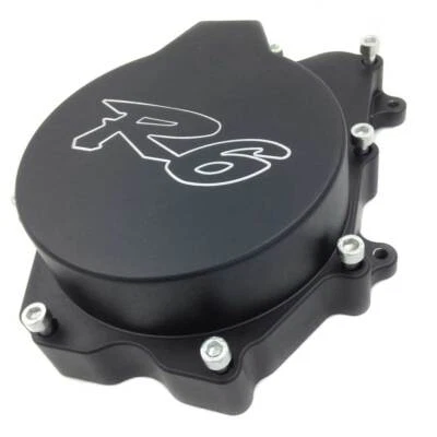 Cubierta del motor del estator del lado izquierdo de la motocicleta para Yamaha YZF-R6S 2003-2009 2006 negra Foto 1 de 4