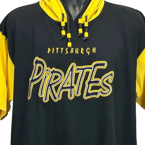Pittsburgh Pirates Vintage 90s Hooded T Shirt MLB Baseball Hoodie Starter XL Cover