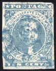 Confederate #2b (var) Hoyer, G & E POSTAGE Joined Variety (pos. 10) w/ Blue CDS