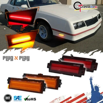 Luz marcadora lateral delantera trasera LED ámbar y roja completa para Chevy Monte Carlo SS 81-88 Foto 1 de 4