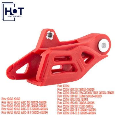 Protector de guía de cadena trasero rojo para GAS GAS 50 65 MC50 MC65 MC-E 3 MC-E 5 KTM SX SX-E Foto 1 de 4