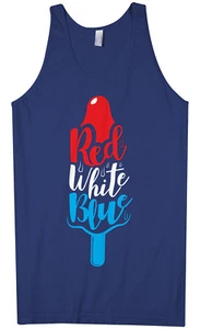 Red White & Blue Ice Pop Men's Tank Top USA Patriotic - Picture 1 of 5