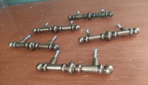 Vintage Brass Drawer Pull Handle 742-1 CAN RD 1977 Amerock Set of 5 - Picture 1 of 6