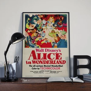 Vintage Disneys Alice in Wonderland Movie Film Poster Print Picture A3 A4 - Picture 1 of 2