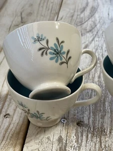 EDWIN KNOWLES Evening Song VINTAGE footed cups /coffee USA crafted earthenware - Picture 1 of 17