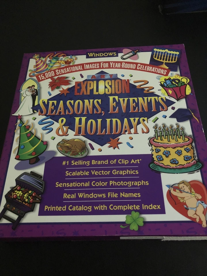 Art Explosion 15,000 Clip Art Images Seasons Events Holidays Windows 95 98 NOS - Image 1 of 3