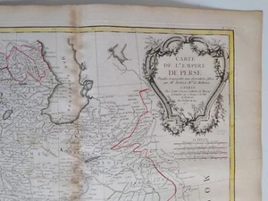 1771 Lattré Delalain Mapa Carte de l'Empire de Perse Imperio Persa Iraq Iran - Picture 1 of 4