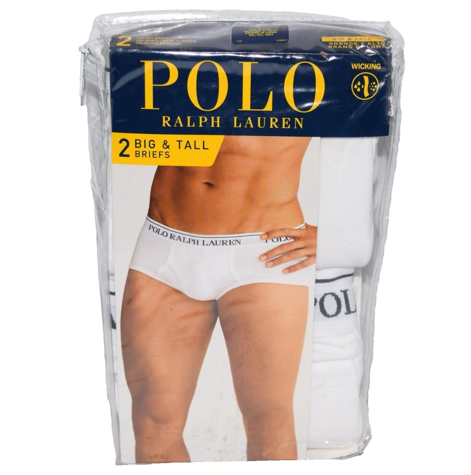 Polo Ralph Lauren 2 Big& Tall Briefs Size 3x Color White