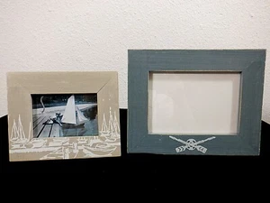 Studio 84 Pair of Wood Frames for Lakehouse or Nautical Decor  New - Picture 1 of 8