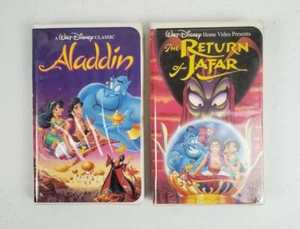 Disney Aladdin & Aladdin Return Of Jafar VHS Tapes 2 Movie Bundle  - Picture 1 of 11