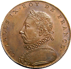 Francia Mediados de 1700, Medalla Reyes Franceses #61 Carlos IX (02721) - Imagen 1 de 3