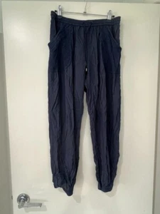 JETS by Jessika Allen Drawstring Waist Beach Jogger Pants Sheer Black Size Small - Picture 1 of 11