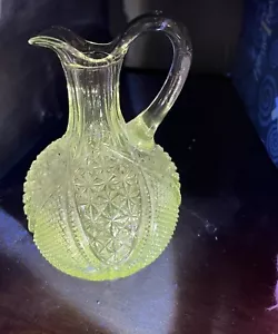 Vintage durchsichtige Mangan Kruzifix Flasche Dekanter hell leuchtend - ohne Stopfen - Bild 1 von 17