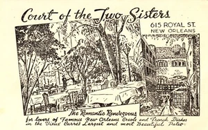 Postcard court of the two sisters restaurant New Orleans, Louisiana - Imagen 1 de 2