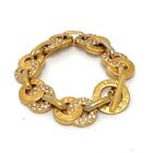 CELINE logo vintage Accessories Bracelet Gold Plated / Rhinestone Gold