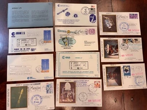 France 1982 Ariane L 05 Space 10 Covers Blue Sleeve Set !! - Picture 1 of 1
