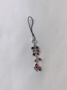 Disney Minnie Mouse Enamel Beaded Charm, Silver, Red, Black, Cell Phone, Tablet - Picture 1 of 17
