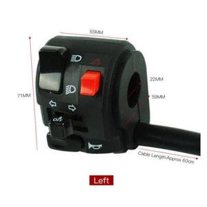  Motorcycle Handlebar Controll Switch Left Right For Horn Turn 7/8"22mm Signal×1 - Picture 1 of 8