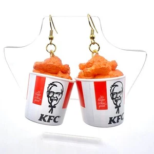 Pendientes KFC - Pendientes de pollo originales - Pendientes cubo de pollo - Mini marcas - Imagen 1 de 8
