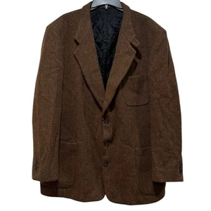 VTG L.L. Bean Quilted Thinsulate Wool Tweed Sportcoat Blazer Men’s 46R Brown - Picture 1 of 13