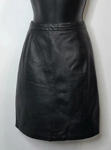 Vintage Retro 80's Wilson’s Black Leather Mini Skirt Size M (Tag Size 12)  EXC!! - Picture 1 of 11