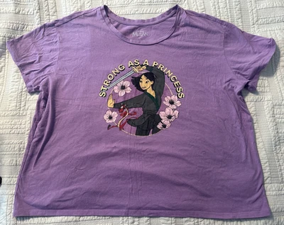CAMISA DISNEY MULAN FUERTE COMO PRINCESA PÚRPURA 2X 2XL XXL Foto 1 de 4