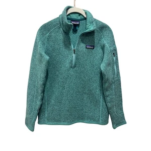 Suéter Patagonia Better 1/4 Cremallera Pullover Para Mujer Pequeño Verde Azulado Polar - Imagen 1 de 8