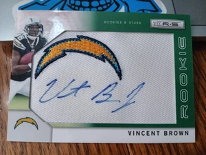 Vincent Brown 2011 Rookies & Stars Auto Logo Patch Rookie 10/10 NFL Chargers - Picture 1 of 2