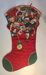 Vintage Cranston Handcrafted Jumbo Stocking Night Before Christmas 17x30”Quilted - Picture 1 of 6