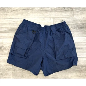 Pantaloncini sportivi Lands End uomo blu nuoto corsa taglia large (36-38) tasche zip - Foto 1 di 5