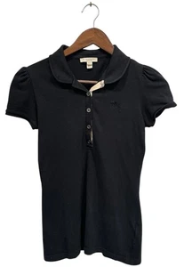 Burberry Brit Polo Shirt Women’s XS Black Short Sleeve Stretch Golf Casual Nova - Picture 1 of 8
