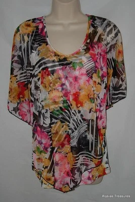 Цветной размер маленький эластичный Джерси трикотажа цветочный рубашка / пончо SUZIE в городе - Изображение 1 из 3